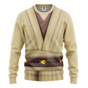 Gearhuman 3D Star Wars Obi Wan Kenobi Set Custom Tshirt Hoodie Apparel CK26113 3D Apparel Long Sleeve S 