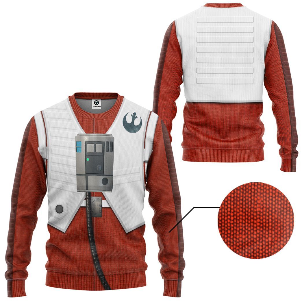 Gearhuman 3D Star Wars Poe Dameron Tshirt Hoodie Apparel CK26115 3D Apparel 