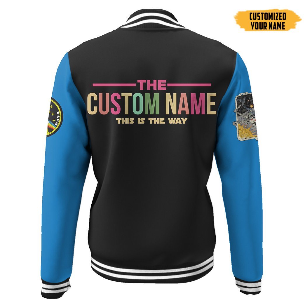 Gearhumans 3D Star Wars R2D2 Custom Name Baseball Jacket