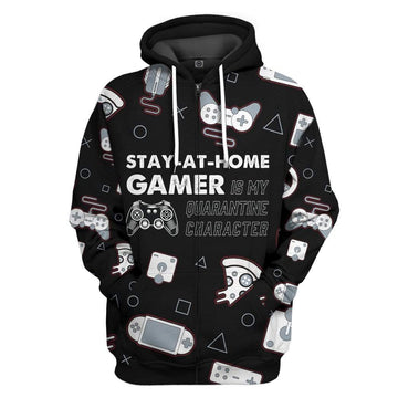 Gearhumans 3D Stay At Home Gamer is My Q Character Custom Hoodie Apparel