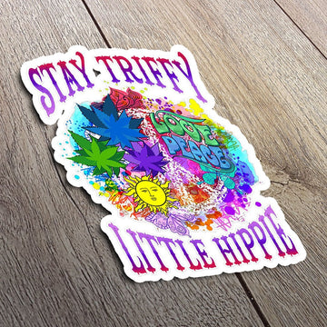 Gearhumans 3D Stay Strippy Little Hippie Sticker