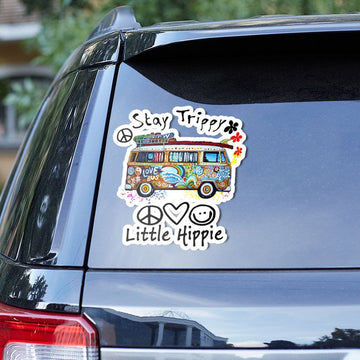 Gearhumans 3D Stay Trippy Little Hippie Bus Sticker