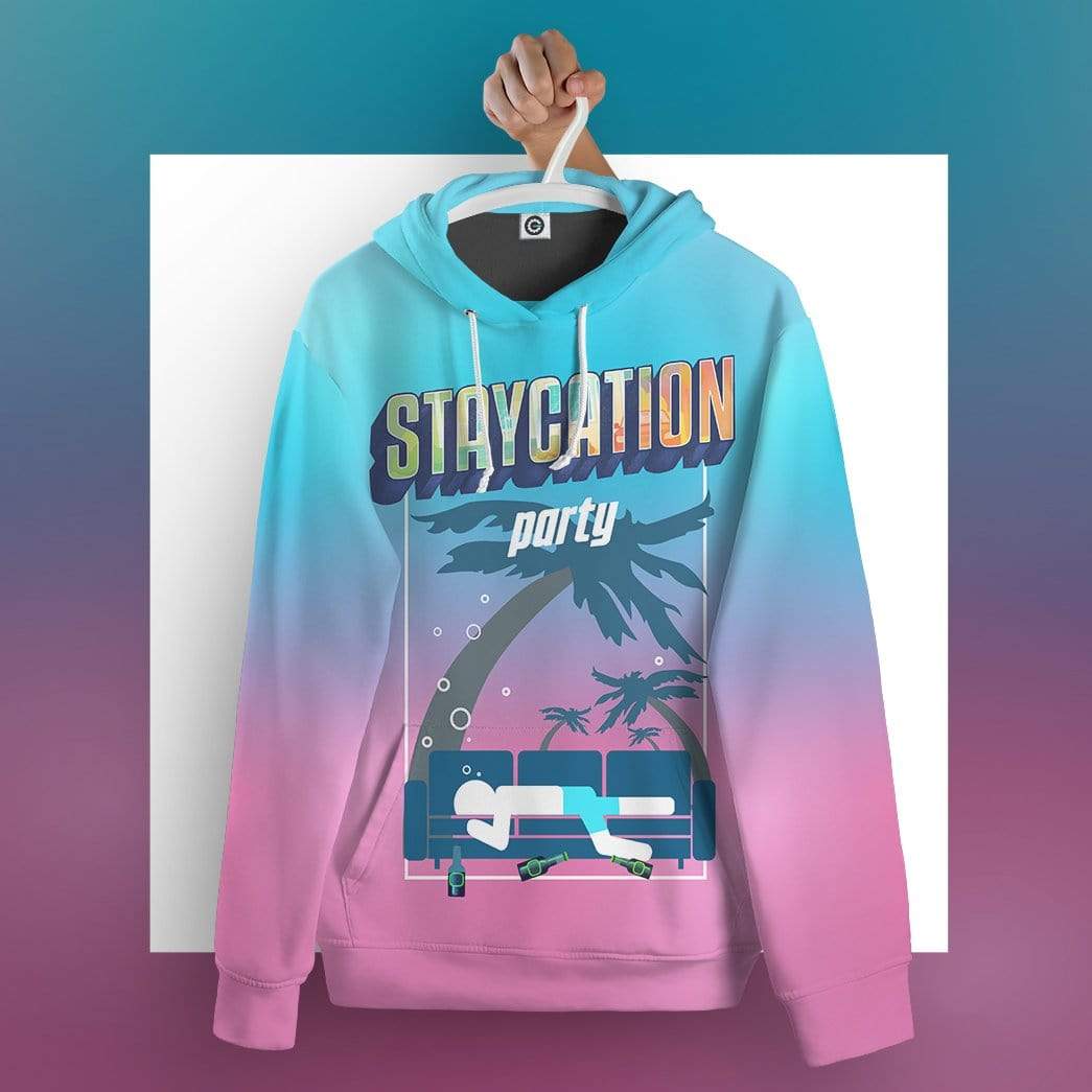 Gearhuman 3D Staycation Custom Fleece Hoodie Apparel GW09044 3D Custom Fleece Hoodies 