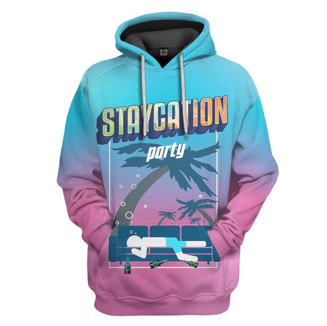 Gearhuman 3D Staycation Custom Fleece Hoodie Apparel GW09044 3D Custom Fleece Hoodies Hoodie S 