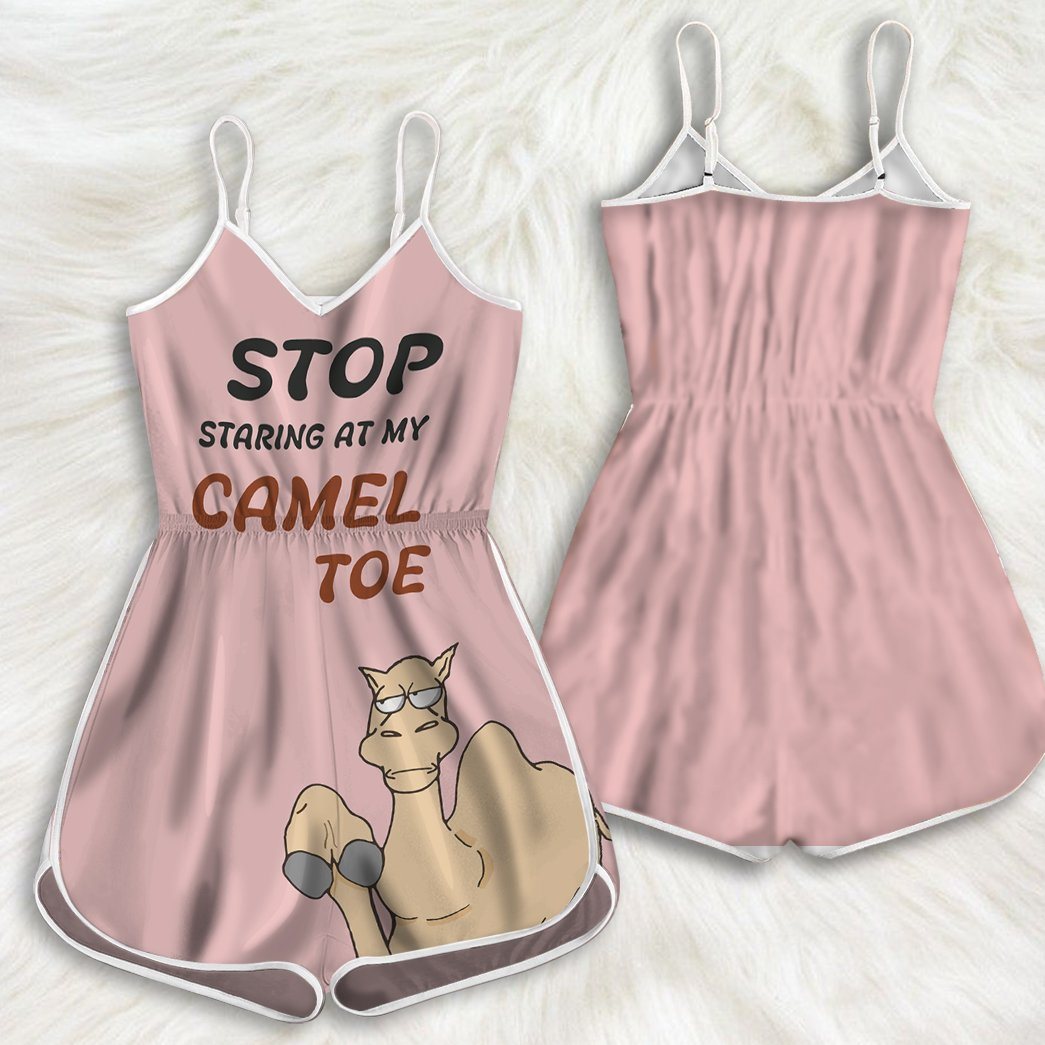 Gearhumans 3D Stop Staring At My Camel Toe Custom Rompers