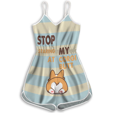 Gearhuman 3D Stop Staring At My Corgi Butt Custom Rompers GV21094 Rompers Rompers S 