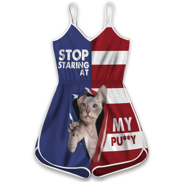 Gearhuman 3D Stop Staring At My Pussy Sphynx Cat Custom Rompers GV20099 Rompers Rompers S 