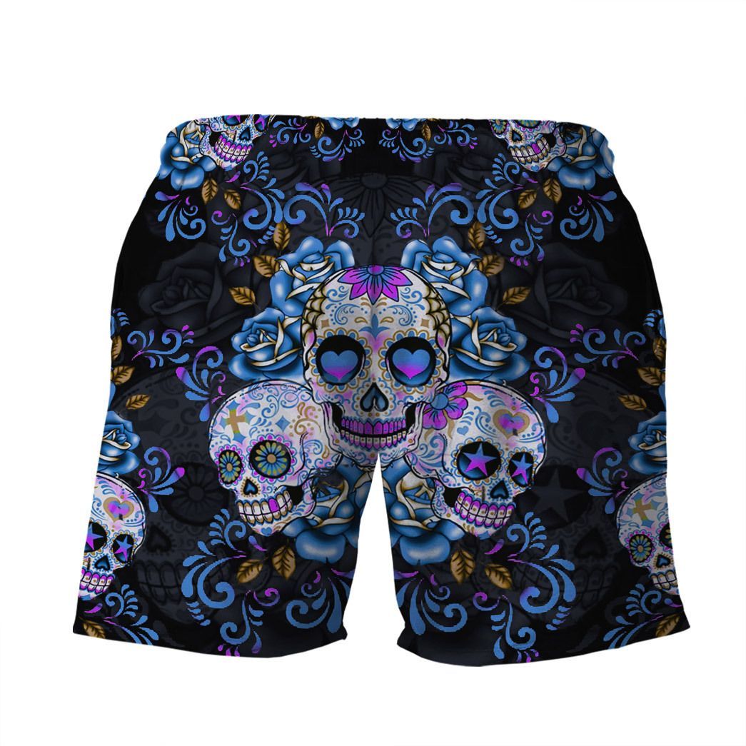 Gearhuman 3D Sugar Skull Beach Shorts ZZ24062152 Men Shorts 