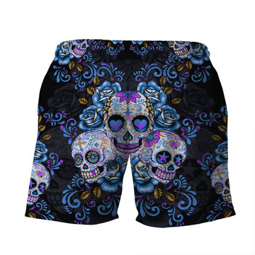 Gearhuman 3D Sugar Skull Beach Shorts