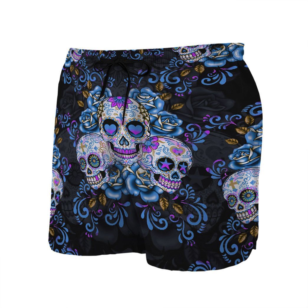 Gearhuman 3D Sugar Skull Beach Shorts ZZ24062152 Men Shorts 