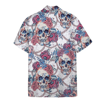 Gearhuman 3D Sugar Skull Hawaii Shirt ZZ2206213 Short Sleeve Shirt 