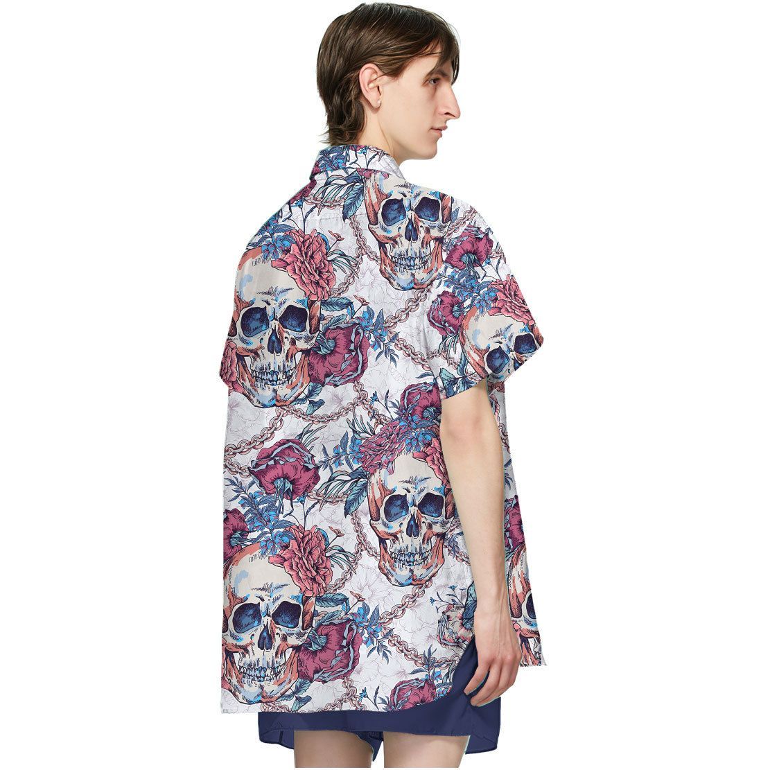 Gearhuman 3D Sugar Skull Hawaii Shirt ZZ2206213 Short Sleeve Shirt 