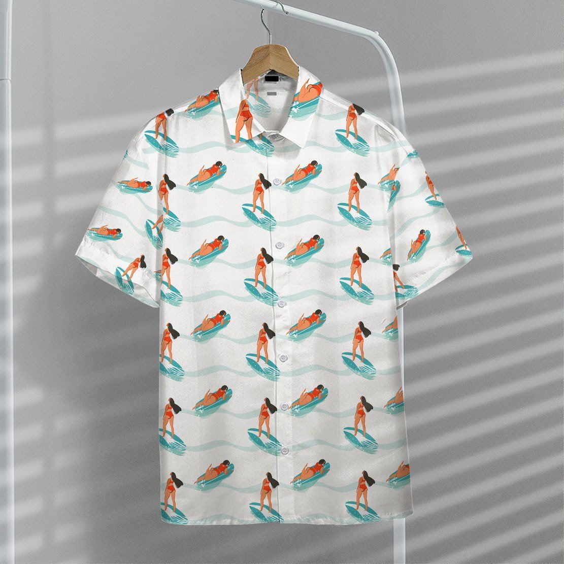 Gearhuman 3D Surfing Girl Hawaii Shirt ZK3105216 Hawai Shirt 