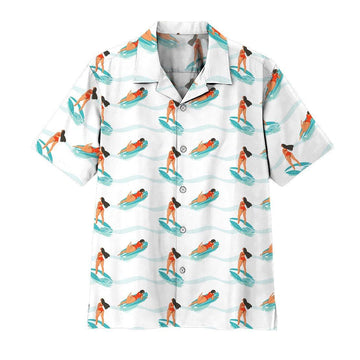 Gearhuman 3D Surfing Girl Hawaii Shirt ZK3105216 Hawai Shirt Short Sleeve Shirt S 