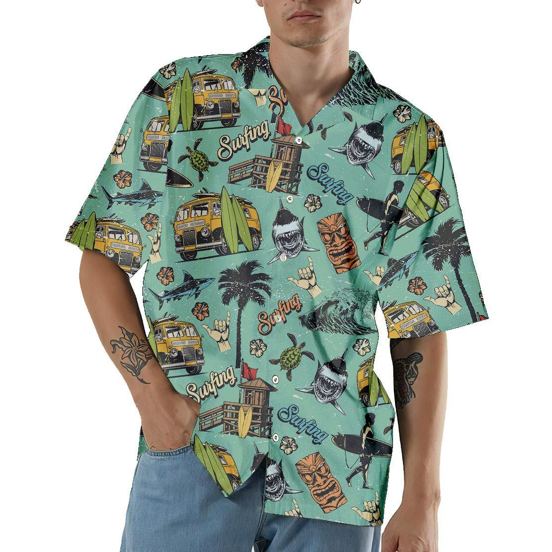 Gearhuman 3D Surfing Time Hawaii Shirt ZK3105219 Hawai Shirt 