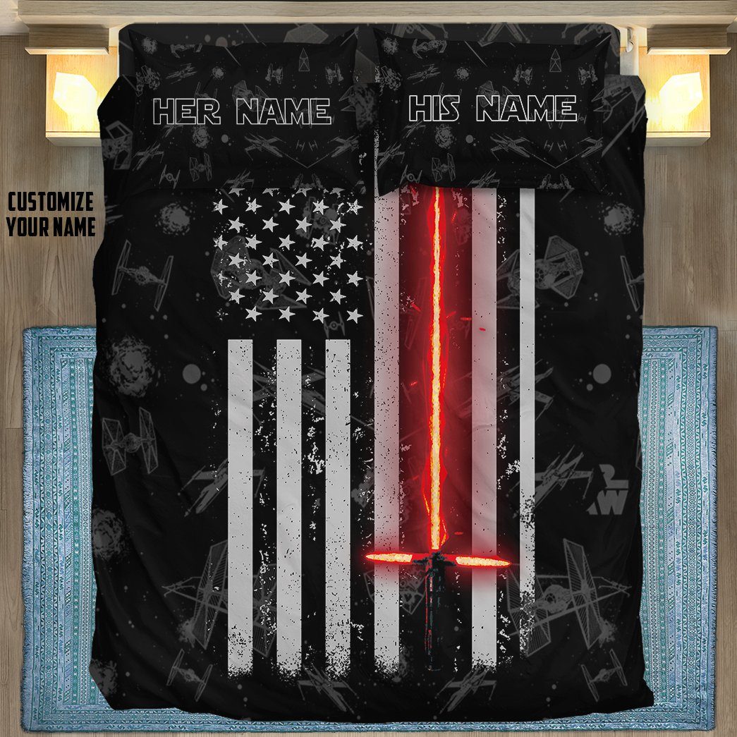 Gearhuman 3D SW Cross Lightsaber America Flag Custom Name Bedding Set GW30062112 Bedding Set 