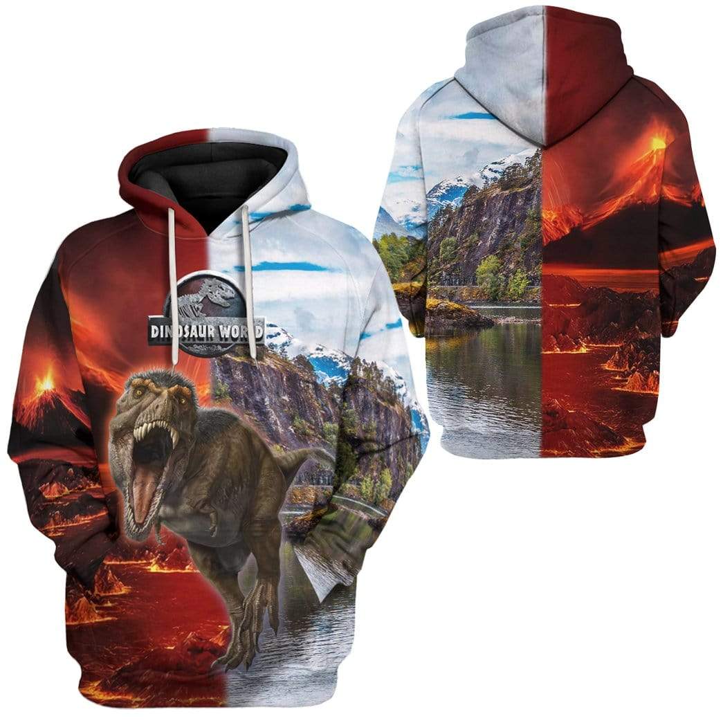 Gearhuman 3D T Rex Custom Hoodie Apparel GL04052 3D Custom Fleece Hoodies 