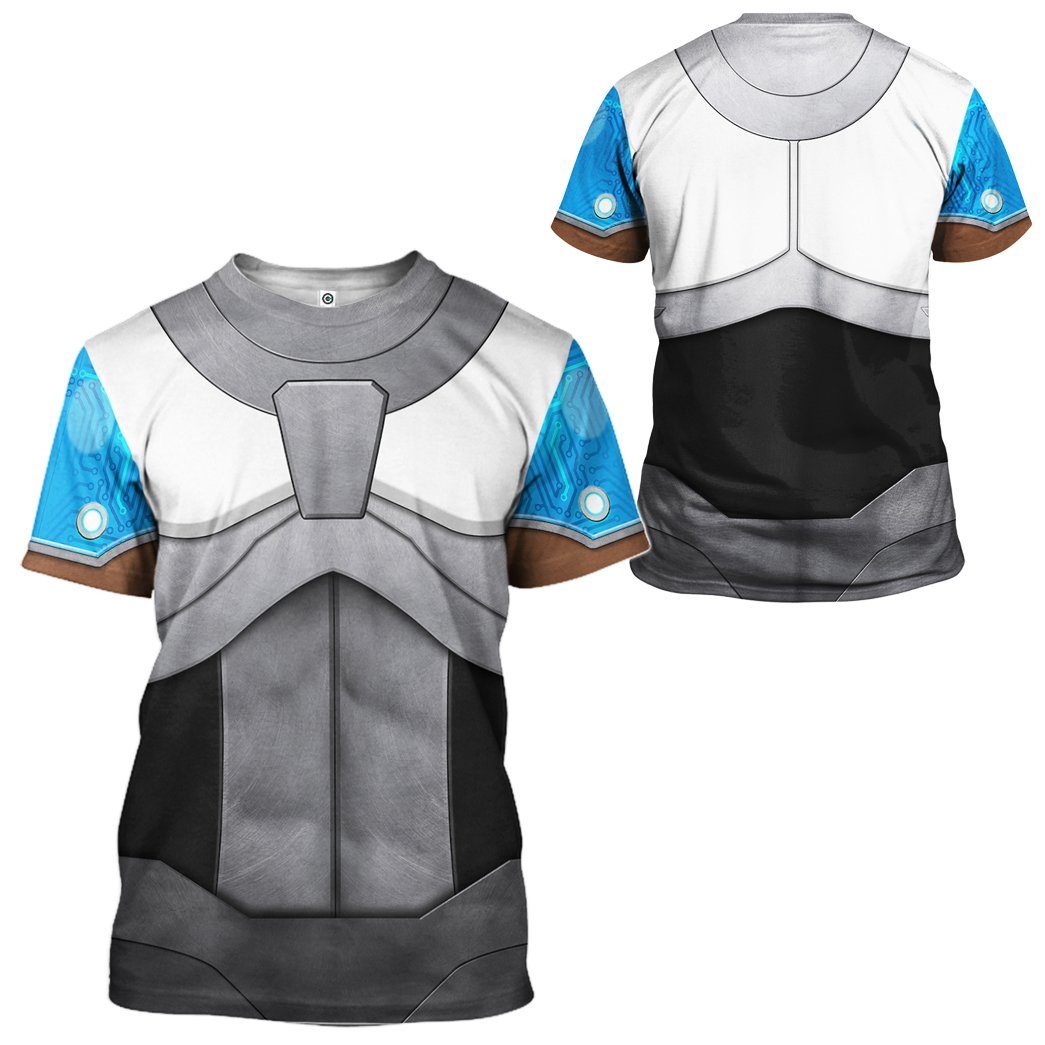 Gearhuman 3D Teen Titan Cyborg Cosplay Custom Tshirt Hoodie Apparel GK05015 3D Apparel 