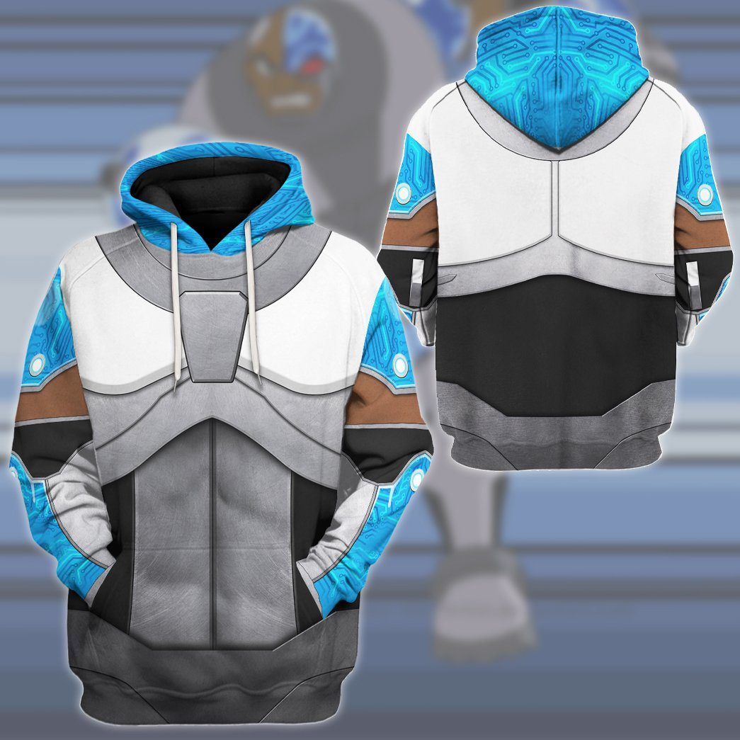 Gearhuman 3D Teen Titan Cyborg Cosplay Custom Tshirt Hoodie Apparel GK05015 3D Apparel 