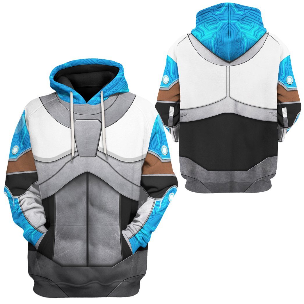 Gearhuman 3D Teen Titan Cyborg Cosplay Custom Tshirt Hoodie Apparel GK05015 3D Apparel 