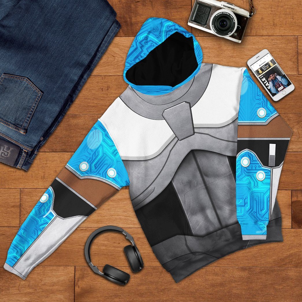 Gearhuman 3D Teen Titan Cyborg Cosplay Custom Tshirt Hoodie Apparel GK05015 3D Apparel 