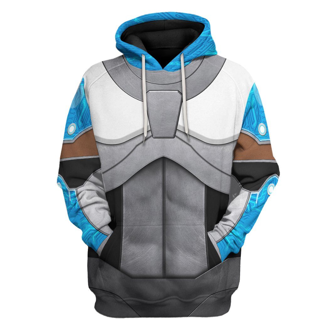 Gearhuman 3D Teen Titan Cyborg Cosplay Custom Tshirt Hoodie Apparel GK05015 3D Apparel Hoodie S 