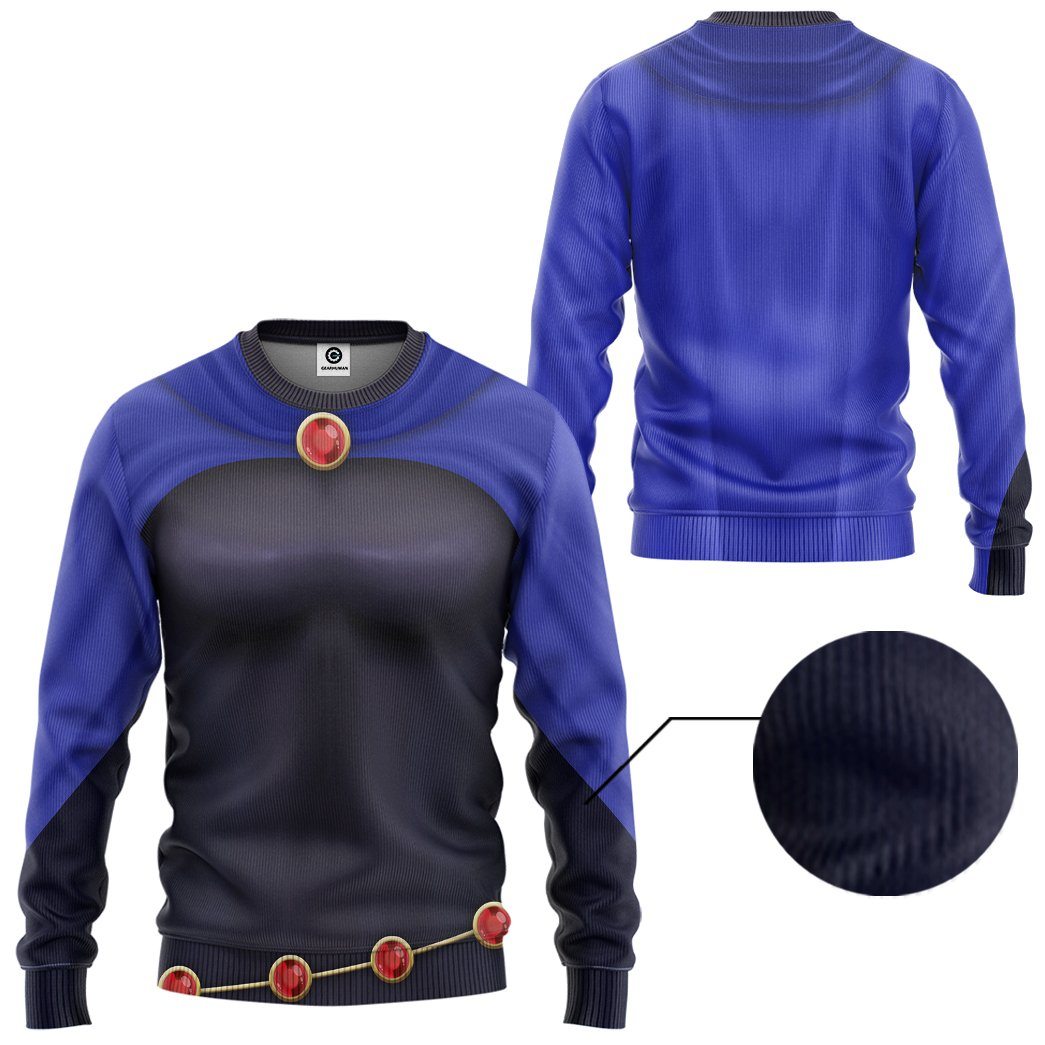 Gearhuman 3D Teen Titan Raven Cosplay Custom Tshirt Hoodie Apparel GK05012 3D Apparel 
