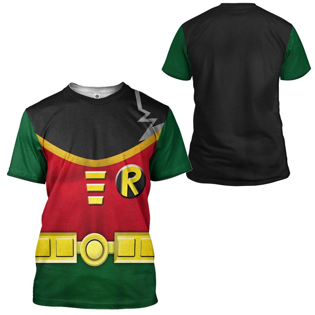 Gearhuman 3D Teen Titan Robin Cosplay Custom Tshirt Hoodie Apparel GK05011 3D Apparel 