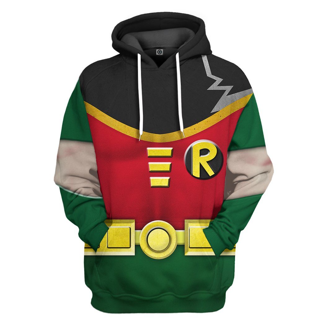 Gearhuman 3D Teen Titan Robin Cosplay Custom Tshirt Hoodie Apparel GK05011 3D Apparel Hoodie S 