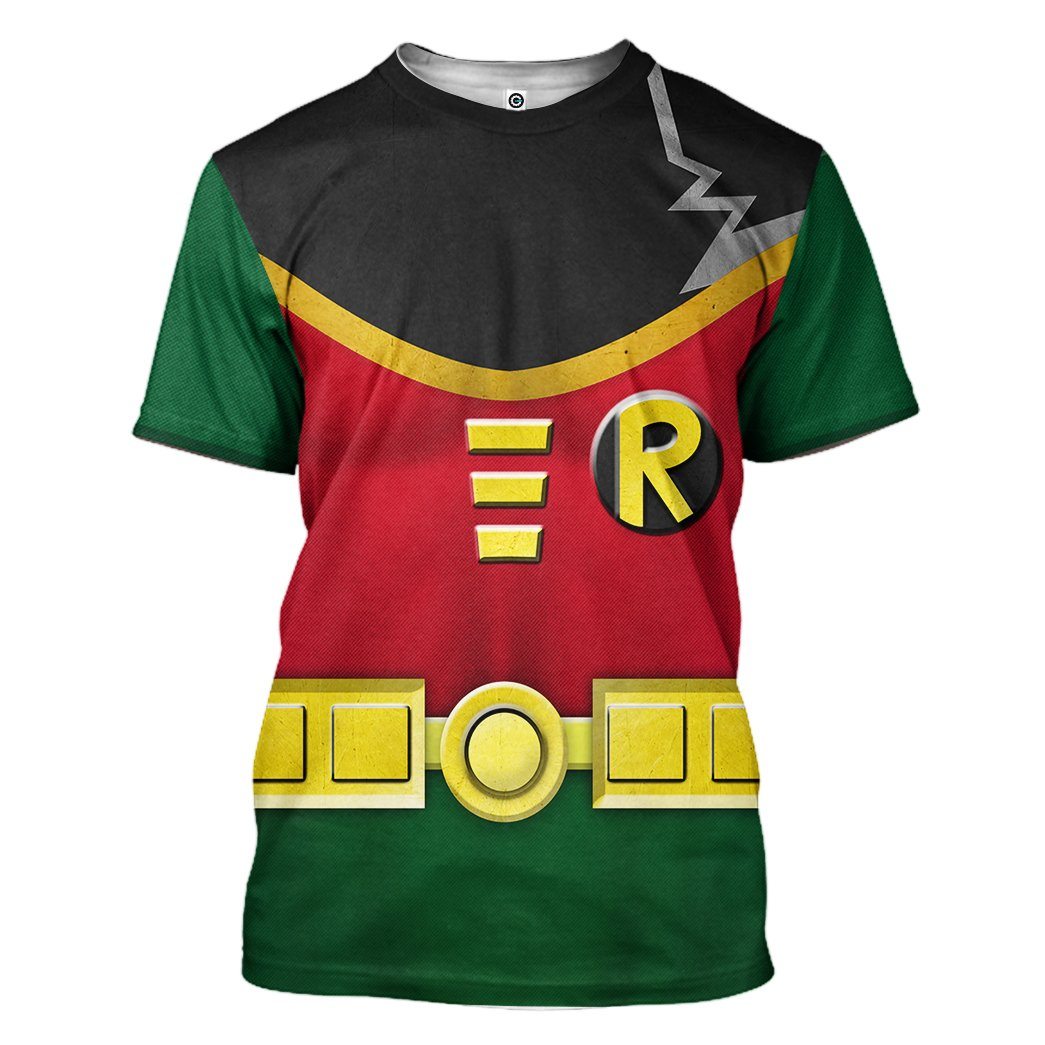 Teen Titans Go Robin's Face Toons Long Sleeve Youth T-Shirt | X-Large 14-16 in Green Stylin Online