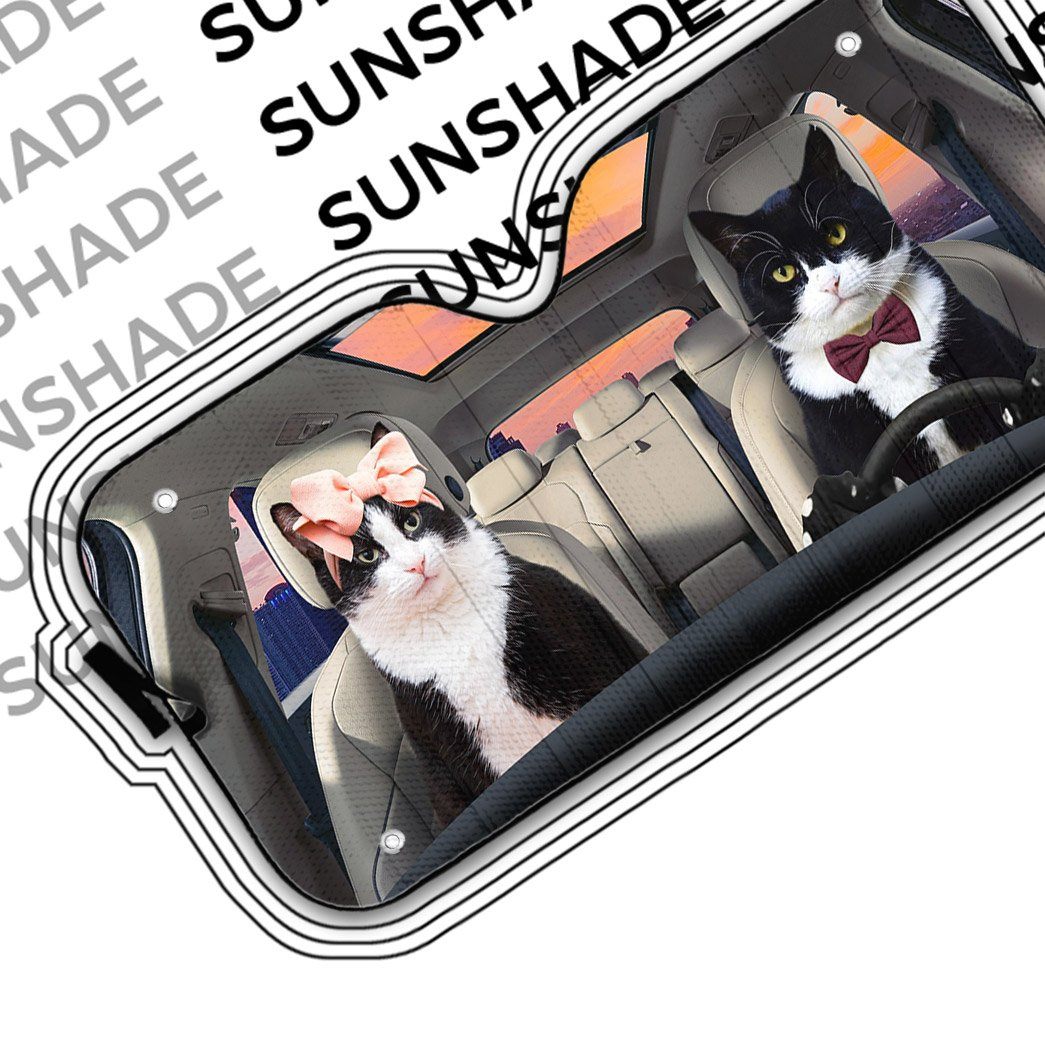 Gearhuman 3D Texudo Couple Cat Auto Car Sunshade GV05032 Auto Sunshade