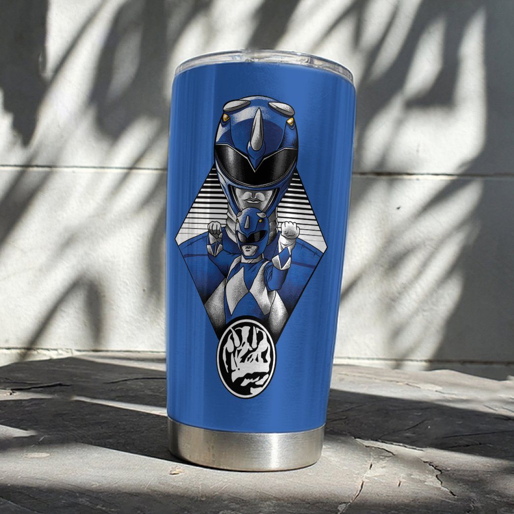 Gearhuman 3D The Blue Power Ranger Custom Design Vacuum Insulated Tumbler GL25086 Tumbler 