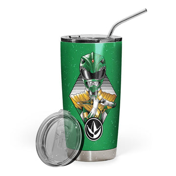Gearhumans 3D The Green Power Ranger Custom Design Vacuum Insulated Tumbler