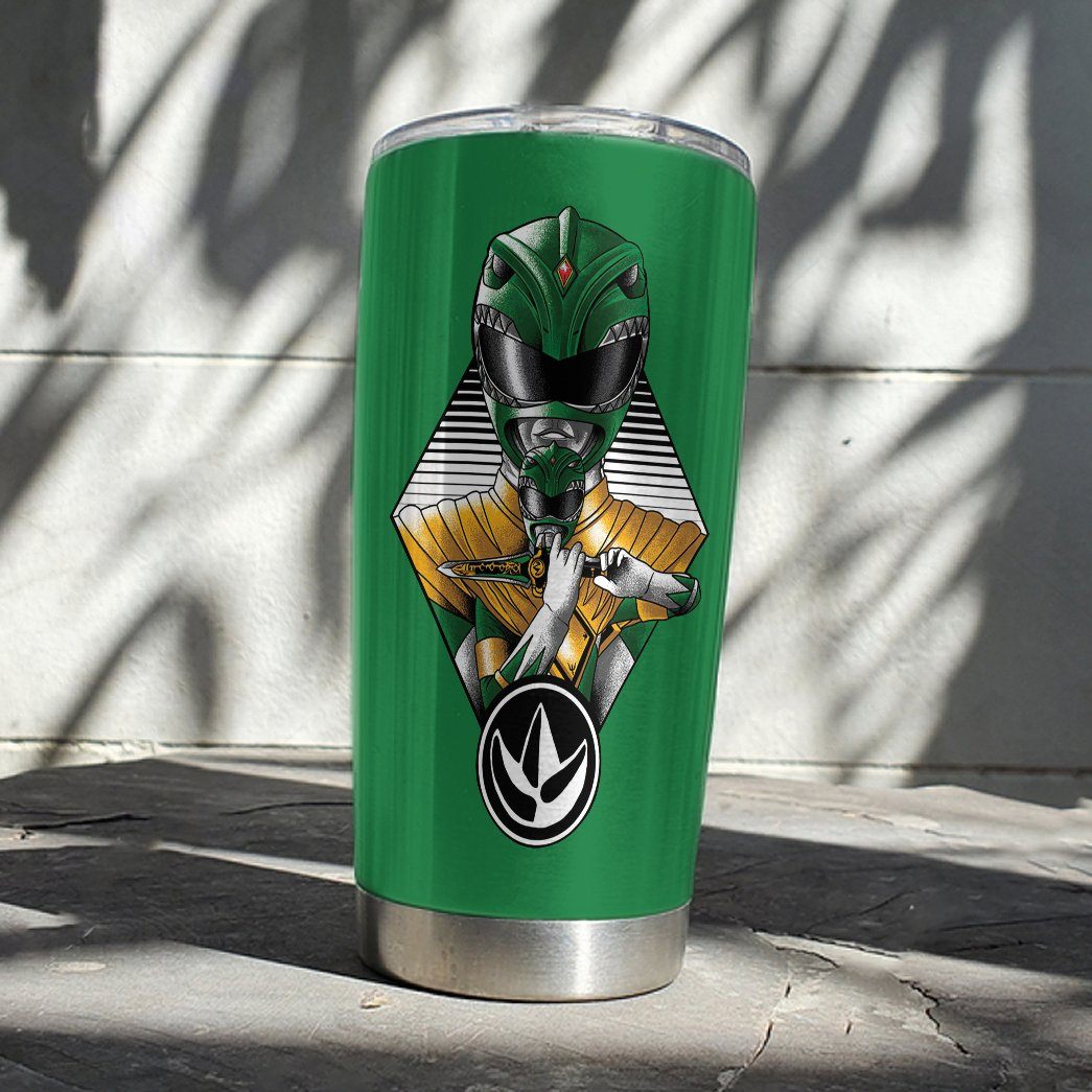 Gearhuman 3D The Green Power Ranger Custom Design Vacuum Insulated Tumbler GL25089 Glitter Tumbler 