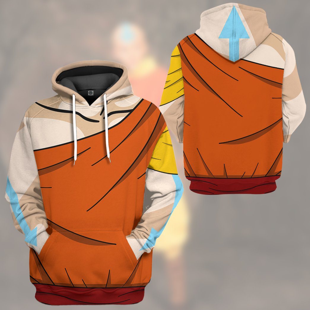 avatar the last airbender gear Gearhumans 3D The Last Airbender Aang Outfit Tshirt Hoodie Apparel