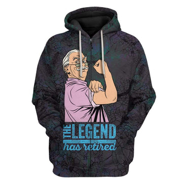 Gearhumans 3D The Legend Man Has Retired Custom Hoodies Apparel