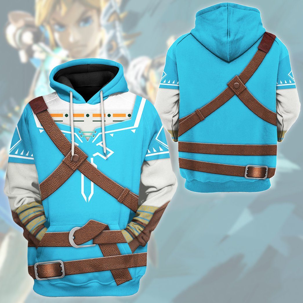 Gearhumans 3D The Legend Of Zelda Link BOTW Cosplay Custom Tshirt Hood