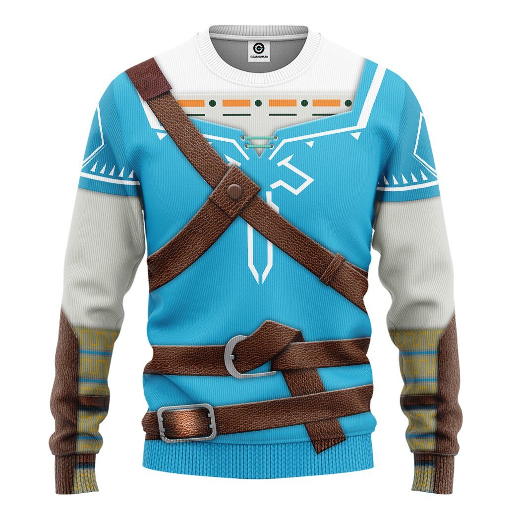 Gearhuman 3D The Legend Of Zelda Link BOTW Cosplay Custom Tshirt Hoodie Apparel GK21014 3D Apparel Long Sleeve S 