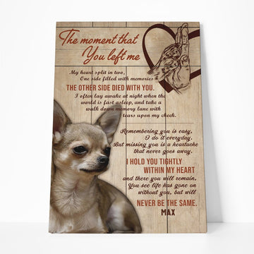 Gearhuman 3D The Moment That You Left Me Chihuahua Custom Name Canvas GB28013 Canvas 1 Piece Non Frame M