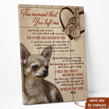 Gearhumans 3D The Moment That You Left Me Chihuahua Custom Name Canvas