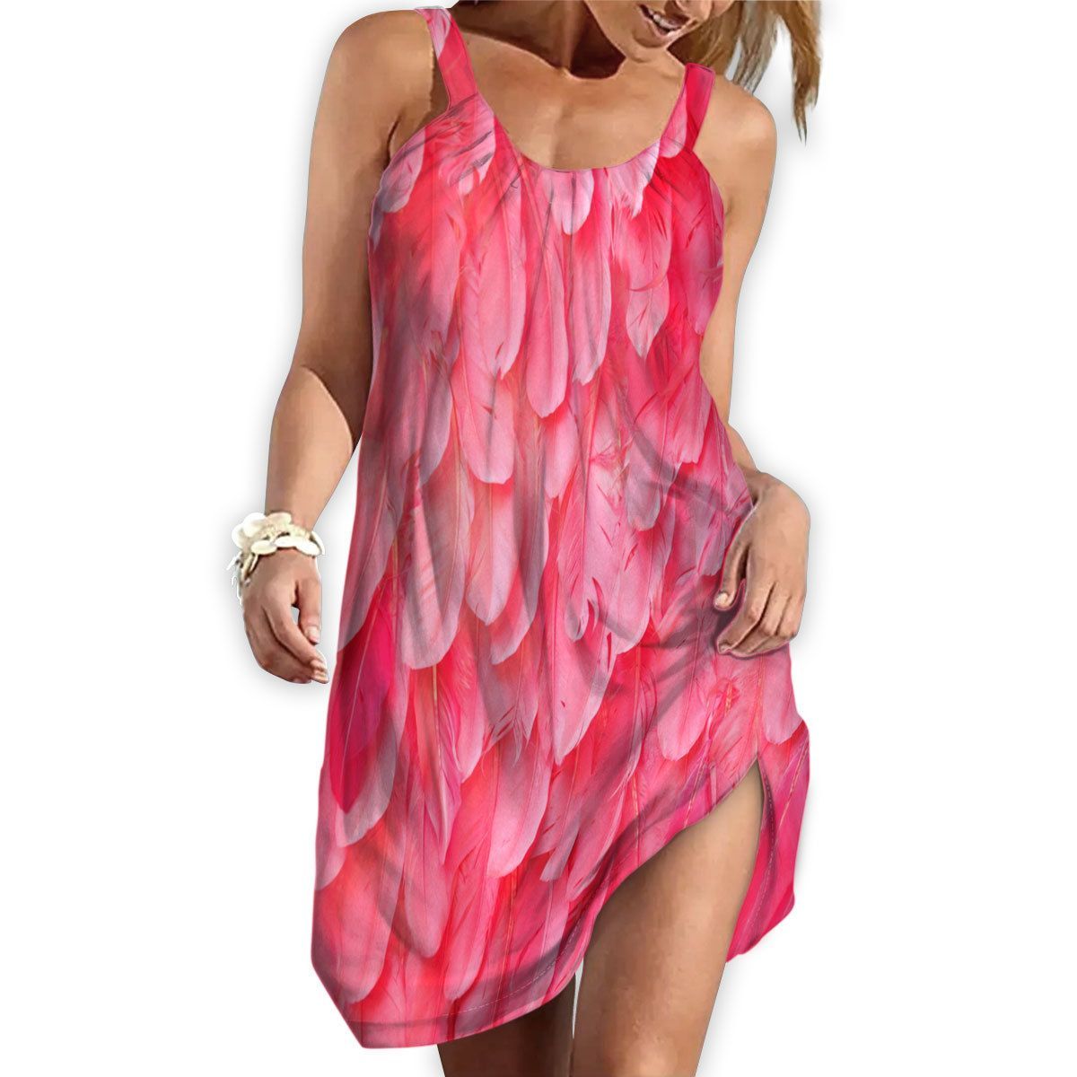 Gearhuman 3D The Most Flamingo Sleeveless Beach Dress ZK1606214 Beach Dress 