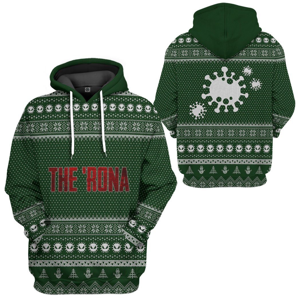 Gearhuman 3D The Rona Virus Ugly Christmas Sweater Custom Tshirt Hoodie Apparel GV23108 3D Apparel 