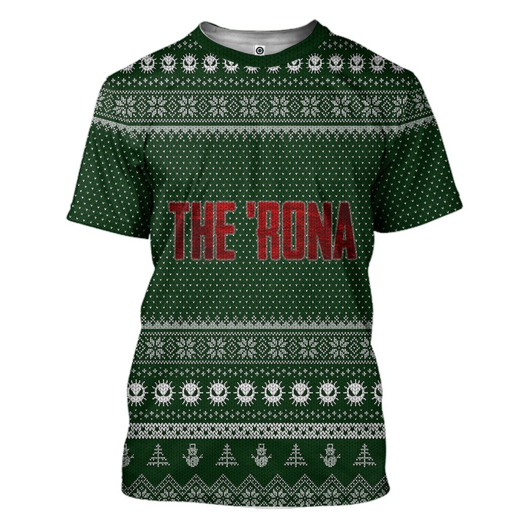 Gearhuman 3D The Rona Virus Ugly Christmas Sweater Custom Tshirt Hoodie Apparel GV23108 3D Apparel T-Shirt S 