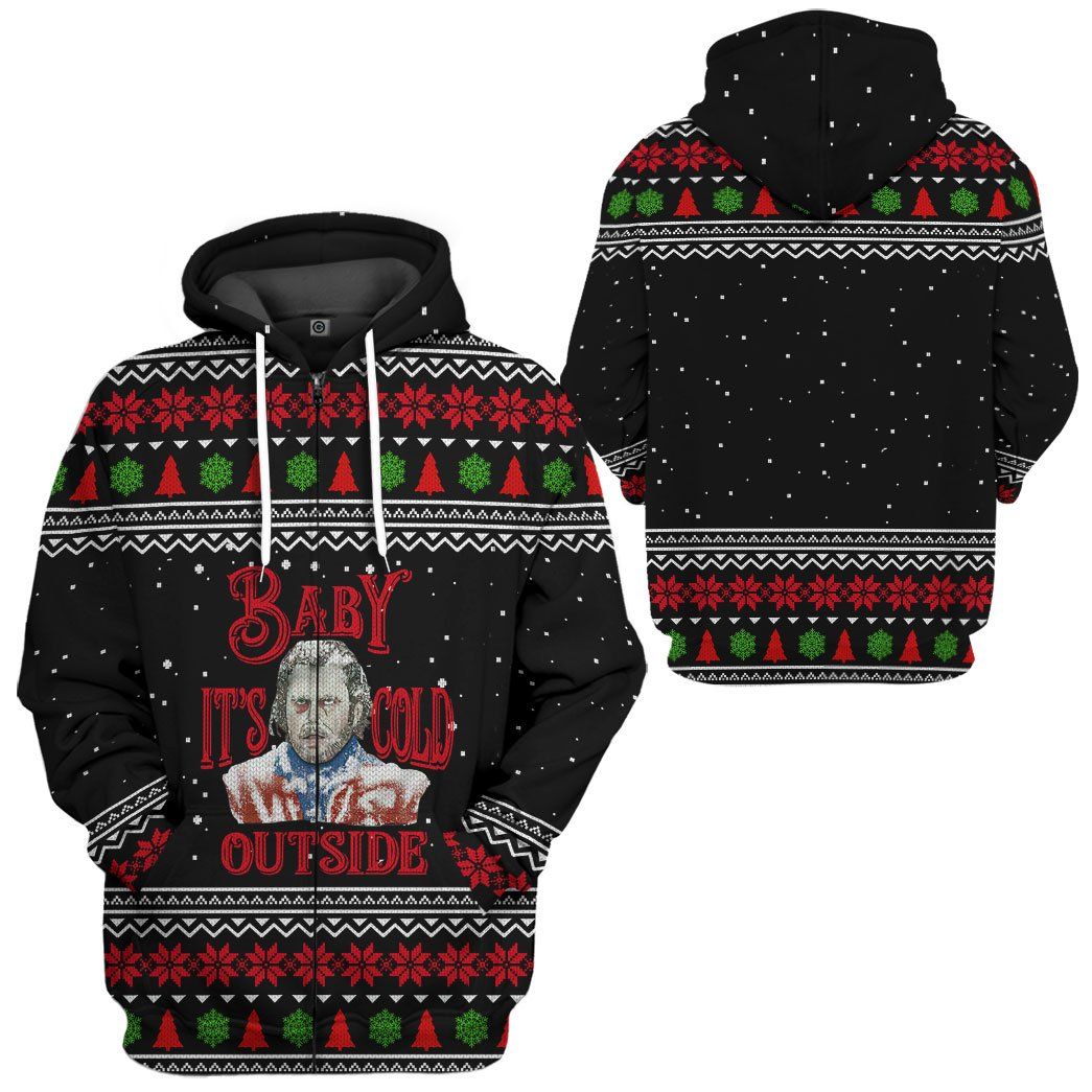 Gearhuman 3D The Shining Baby It's Cold Outside Ugly Christmas Sweater Custom Tshirt Hoodie Apparel GC10114 3D Apparel 