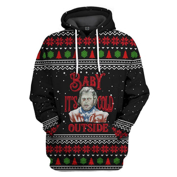 Gearhuman 3D The Shining Baby It's Cold Outside Ugly Christmas Sweater Custom Tshirt Hoodie Apparel GC10114 3D Apparel Hoodie S 