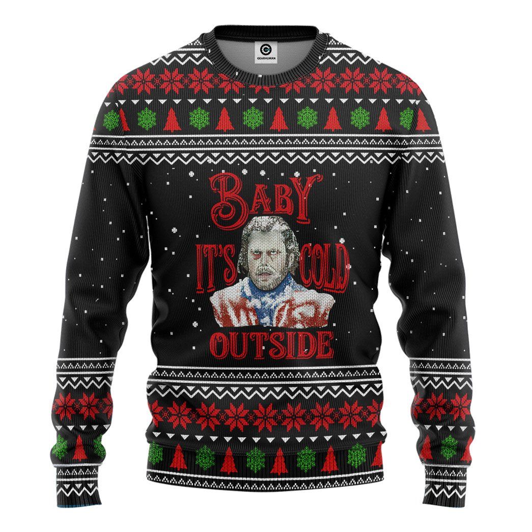 Gearhuman 3D The Shining Baby It's Cold Outside Ugly Christmas Sweater Custom Tshirt Hoodie Apparel GC10114 3D Apparel Long Sleeve S 