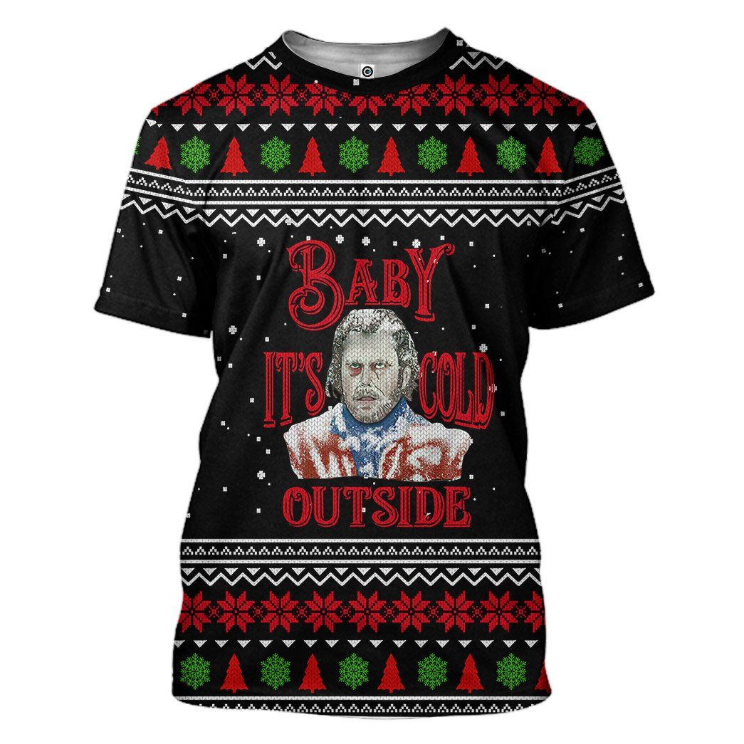 Gearhuman 3D The Shining Baby It's Cold Outside Ugly Christmas Sweater Custom Tshirt Hoodie Apparel GC10114 3D Apparel T-Shirt S 