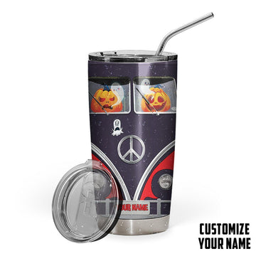 Gearhumans 3D The Spooky Machine Hippie Van Custom Name Design Vacuum Insulated Tumbler