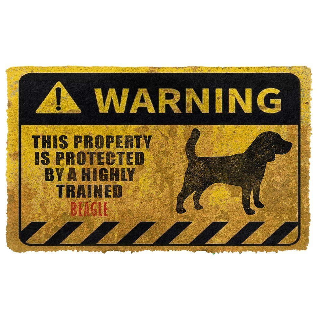 Gearhuman 3D This Property Is Protected By A Highly Trained Beagle Doormat ZK03062110 Doormat Doormat S(15,8inchx23,6inch) 