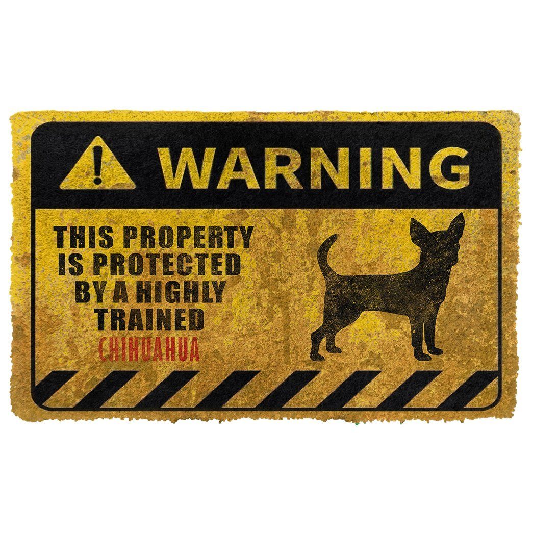 Gearhuman 3D This Property Is Protected By A Highly Trained Chihuahua Doormat ZK0306219 Doormat Doormat S(15,8inchx23,6inch) 
